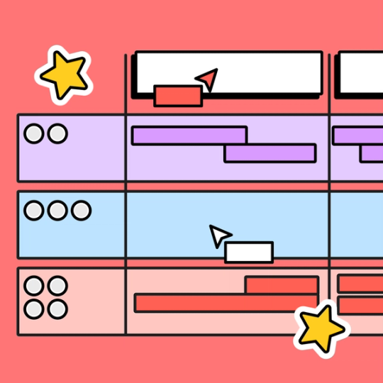simple project timeline graphic with FigJam's collaboration stickers