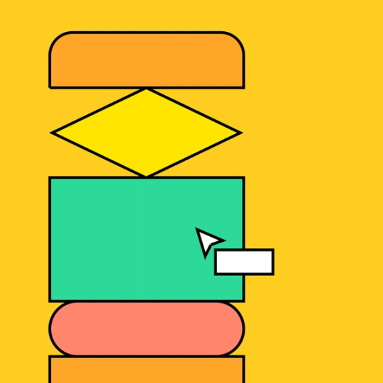 multiple shapes stacked on each other like a sandwich