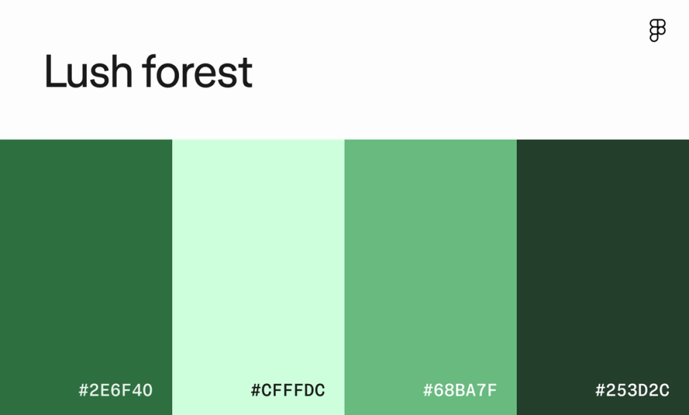 Lush forest color palette