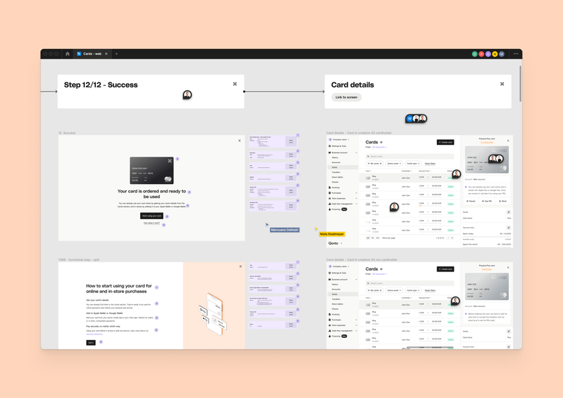 En ajoutant des commentaires aux fichiers dans Figma, les équipes produit, design et développement de Qonto peuvent répondre aux suggestions, ajuster les designs et itérer plus rapidement.