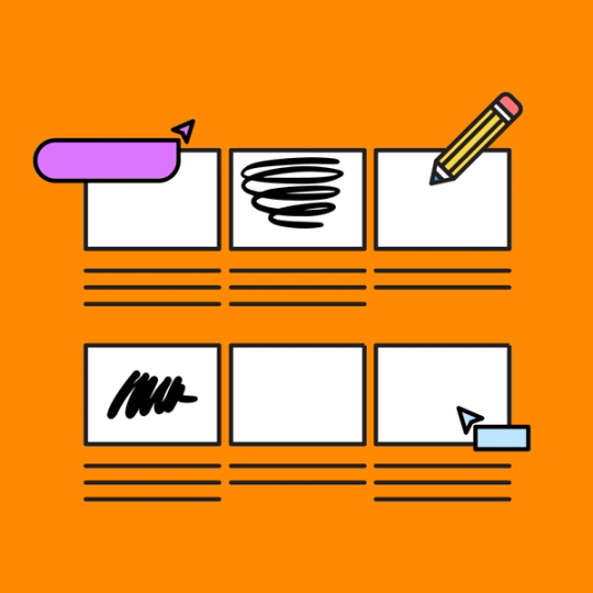 doodles on a storyboard template