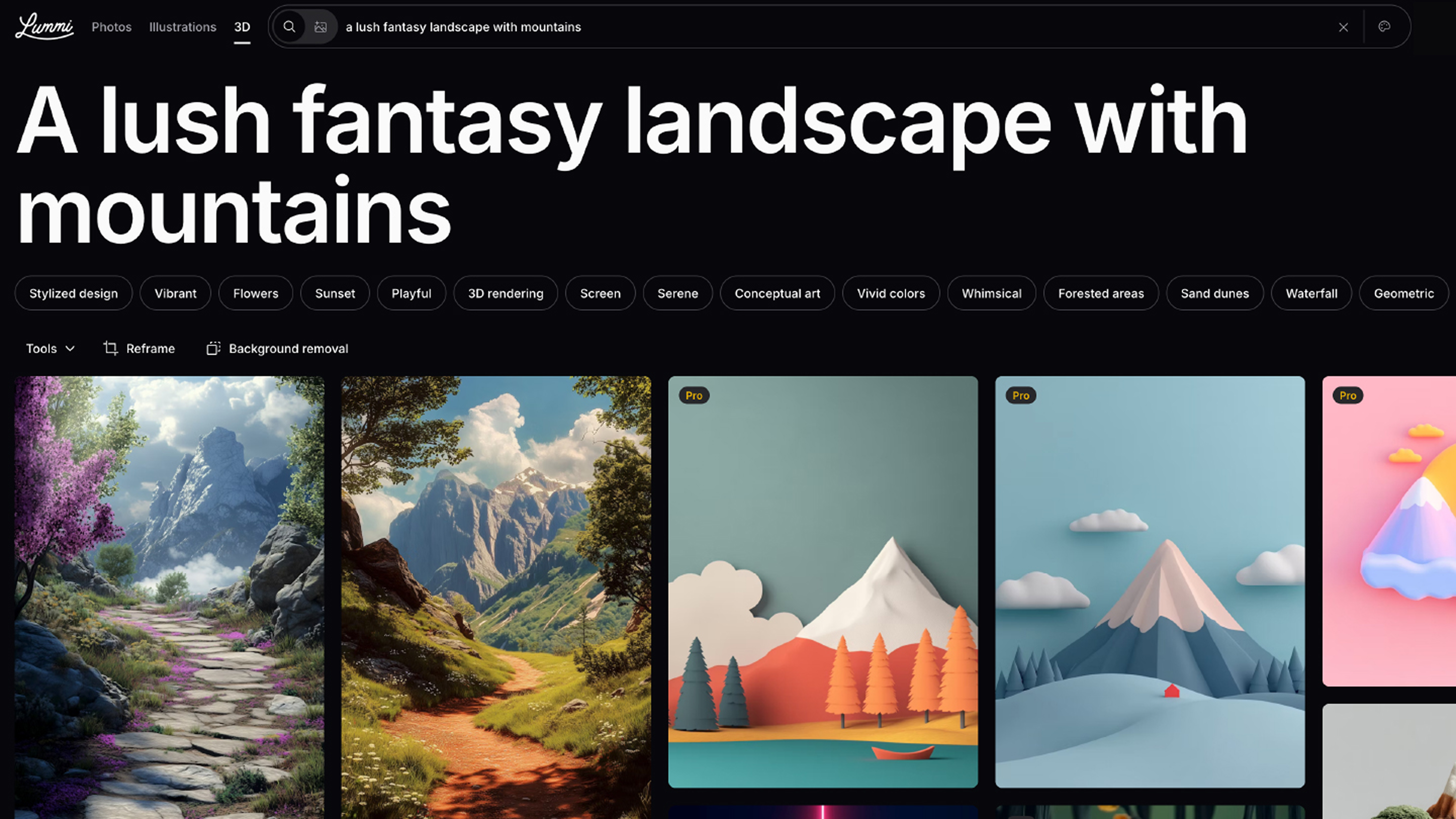Lummi AI design tool website