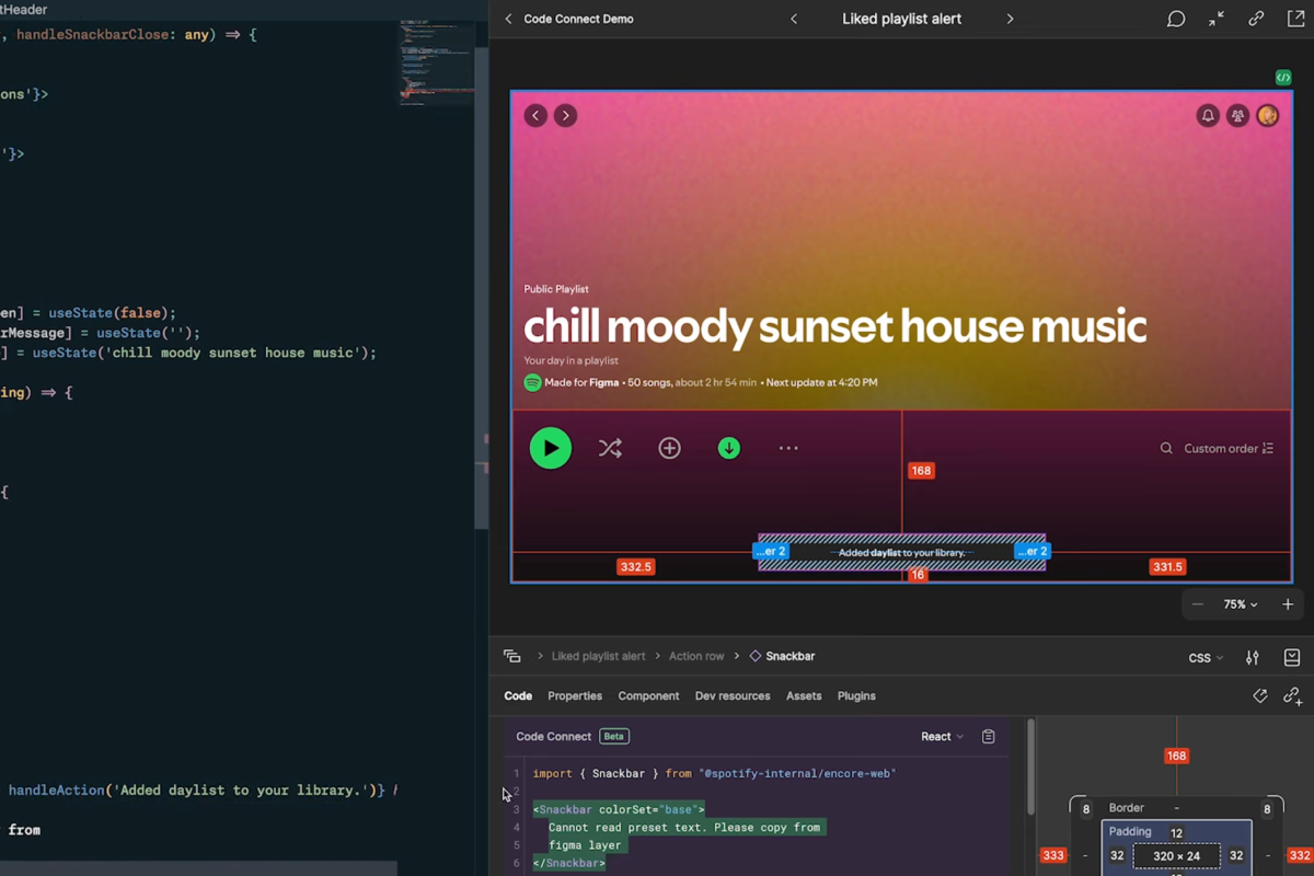 chill moody sunset house music playlist screen within figma