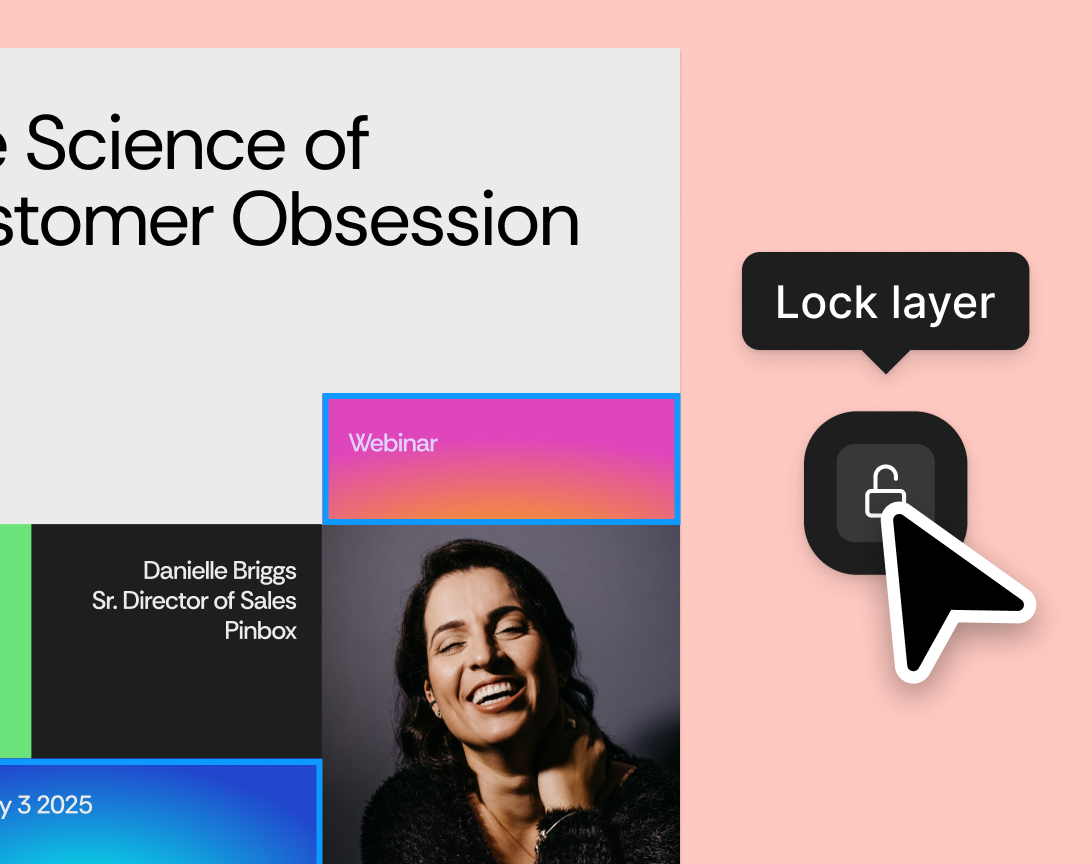 element selected with a lock layer option and a cursor hovering