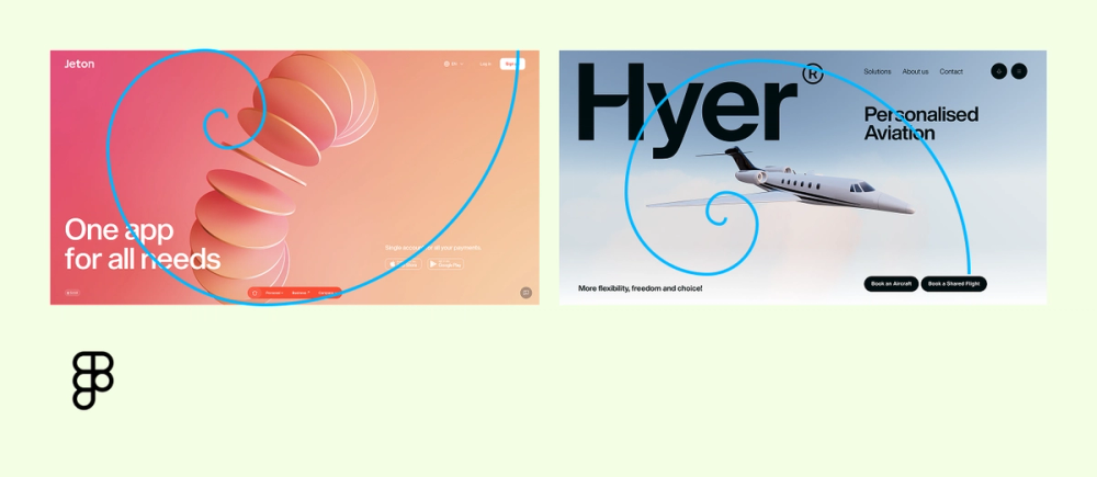 Examples of the golden ratio used in Web design.