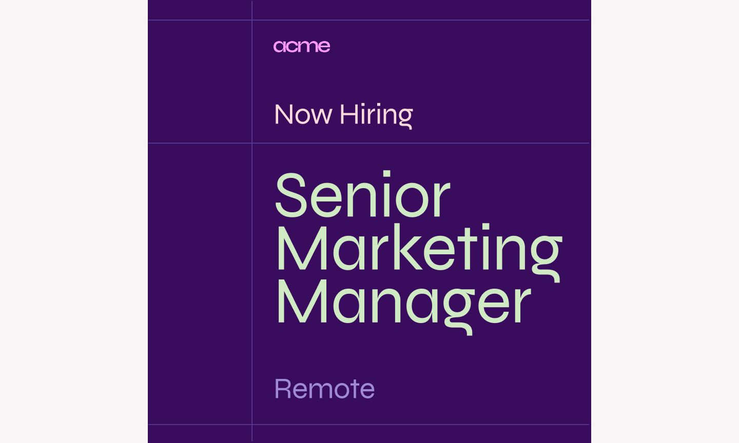 Figma’s sleek job posting Instagram ad template.