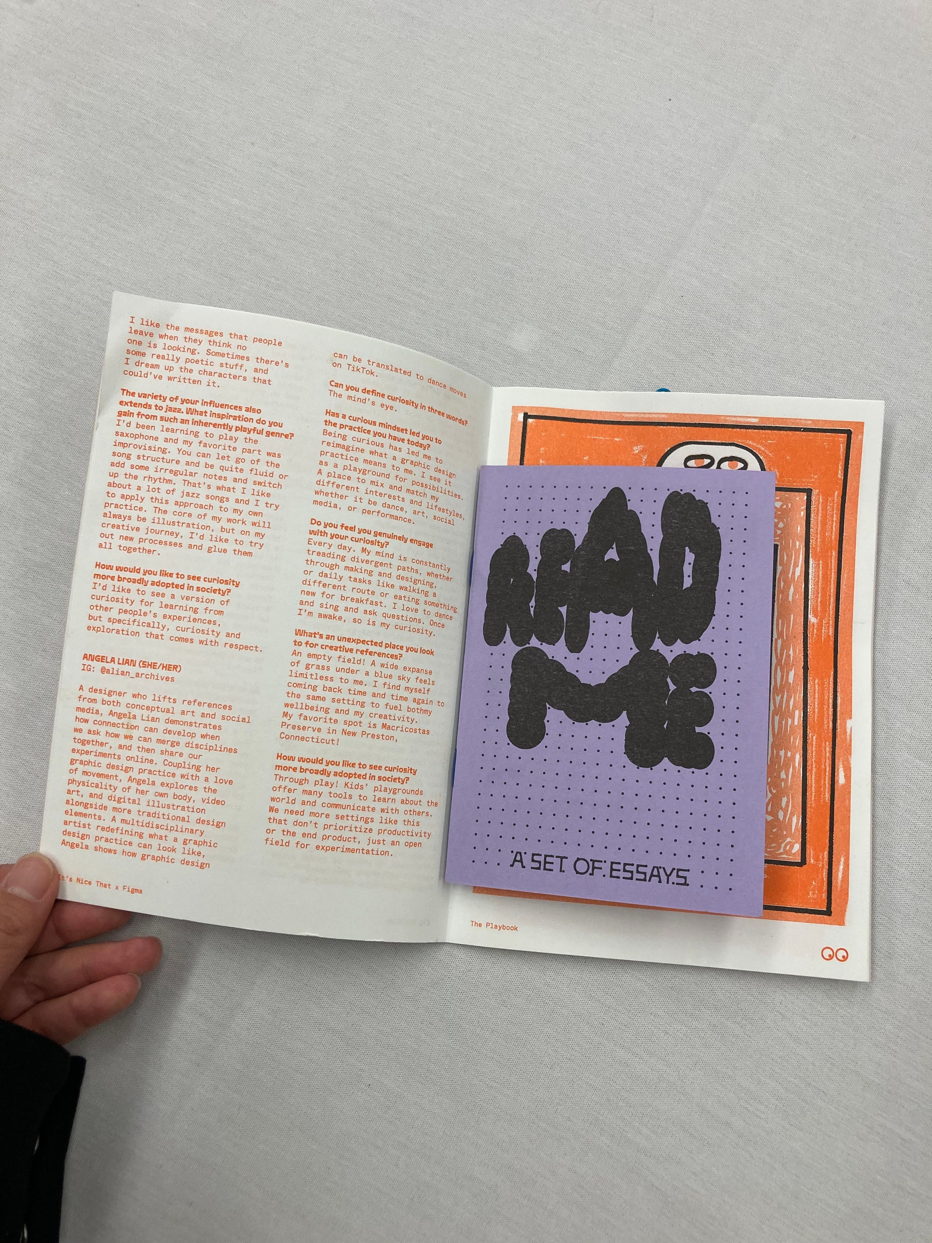 The zine opens to reveal a smaller booklet.