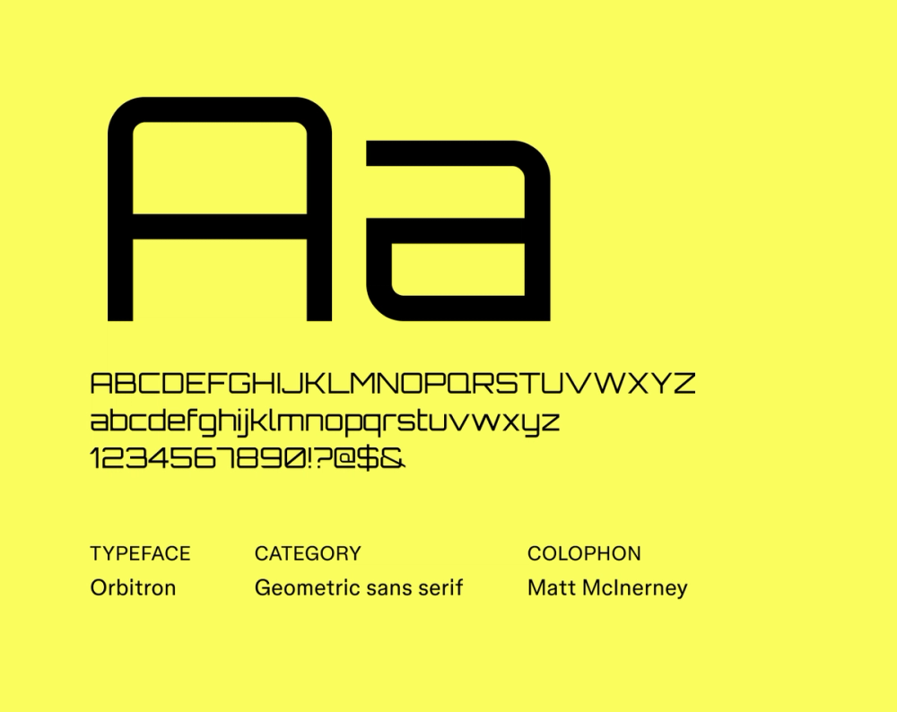 Orbitron futuristic font example.