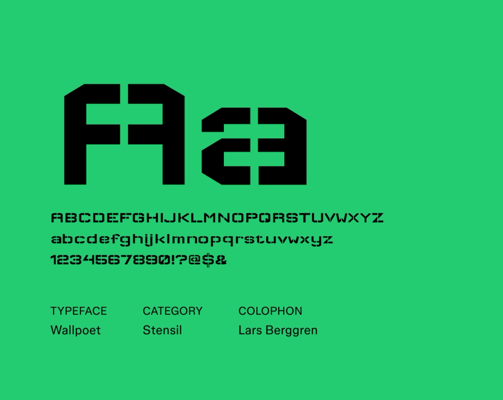 Wallpoet futuristic font example.