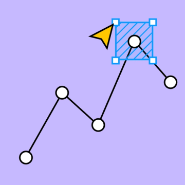 An ascending graph on a lavender background.