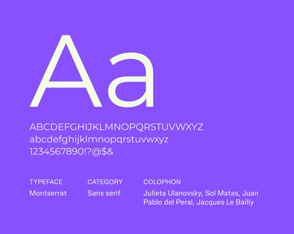 Example text showing Montserrat font.