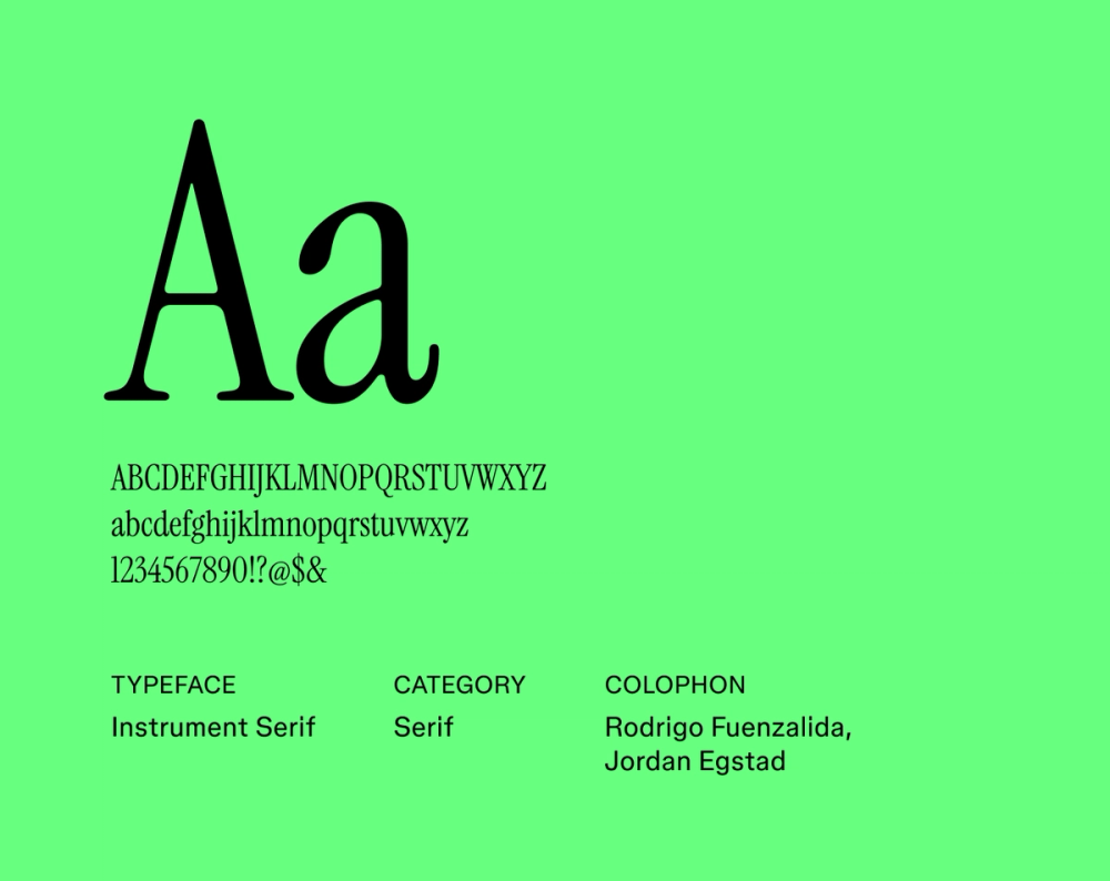 Example text showing Instrument Serif font.