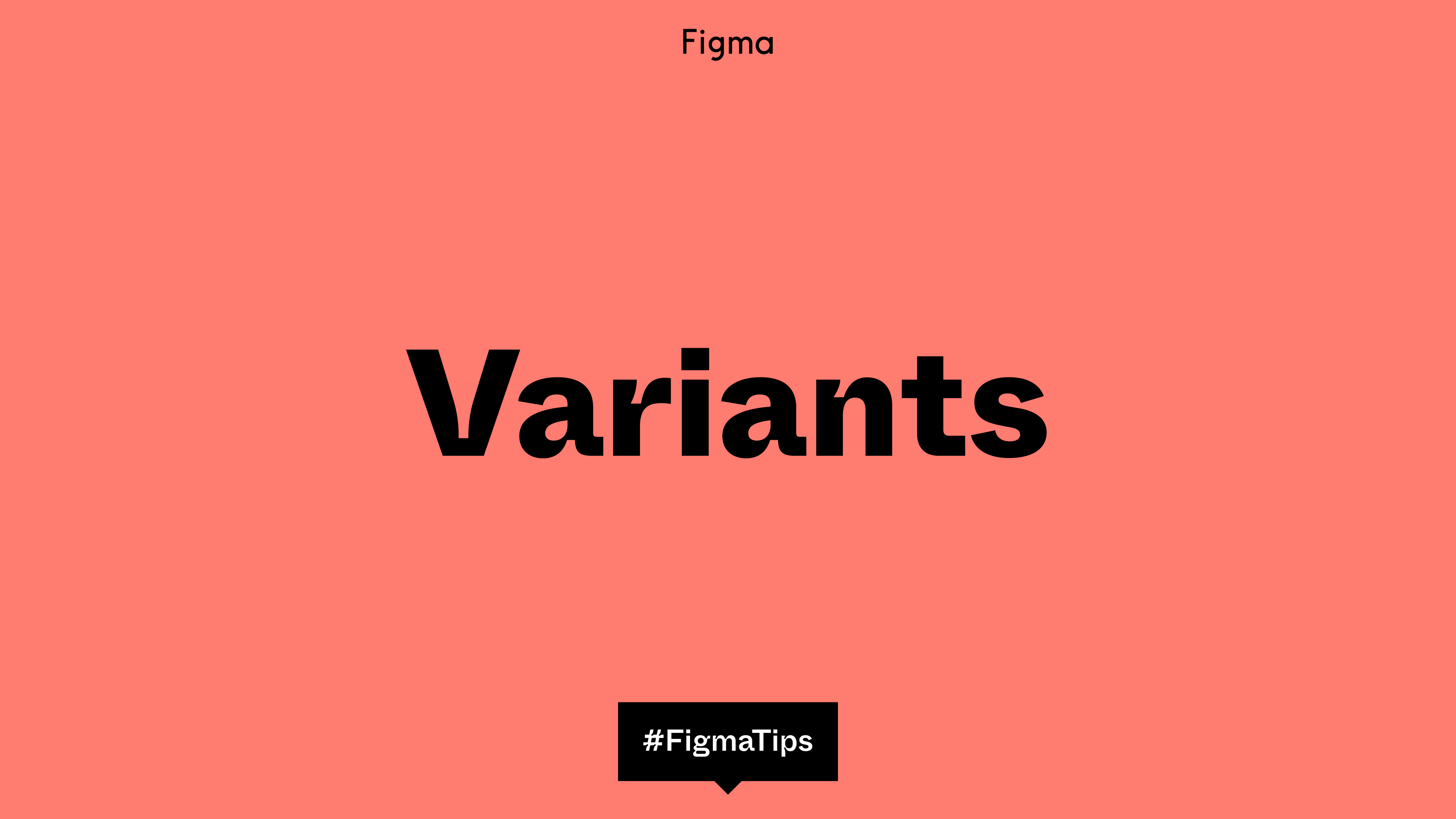 Salmon pink title card reading "Variants"