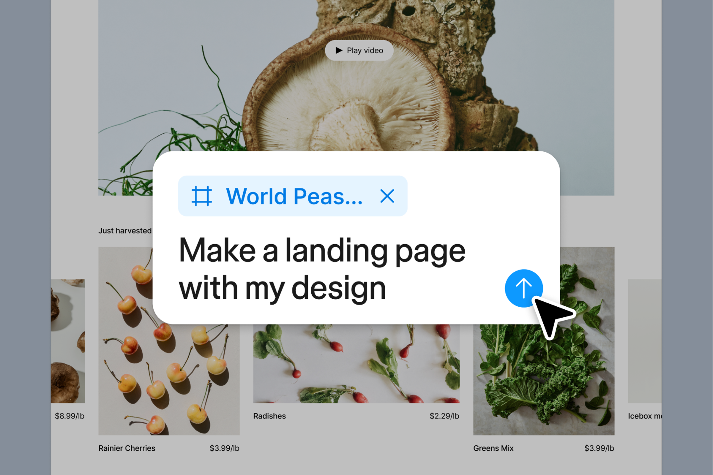 Interfaz de Figma con un diseño y un asistente de inteligencia artificial