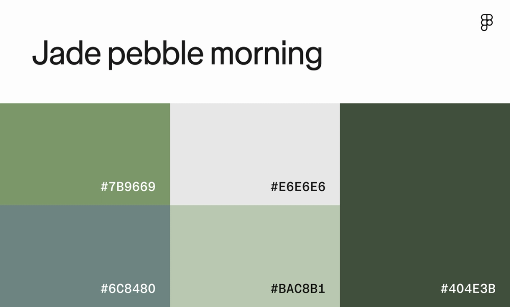 Website color scheme with shades of green and blue.