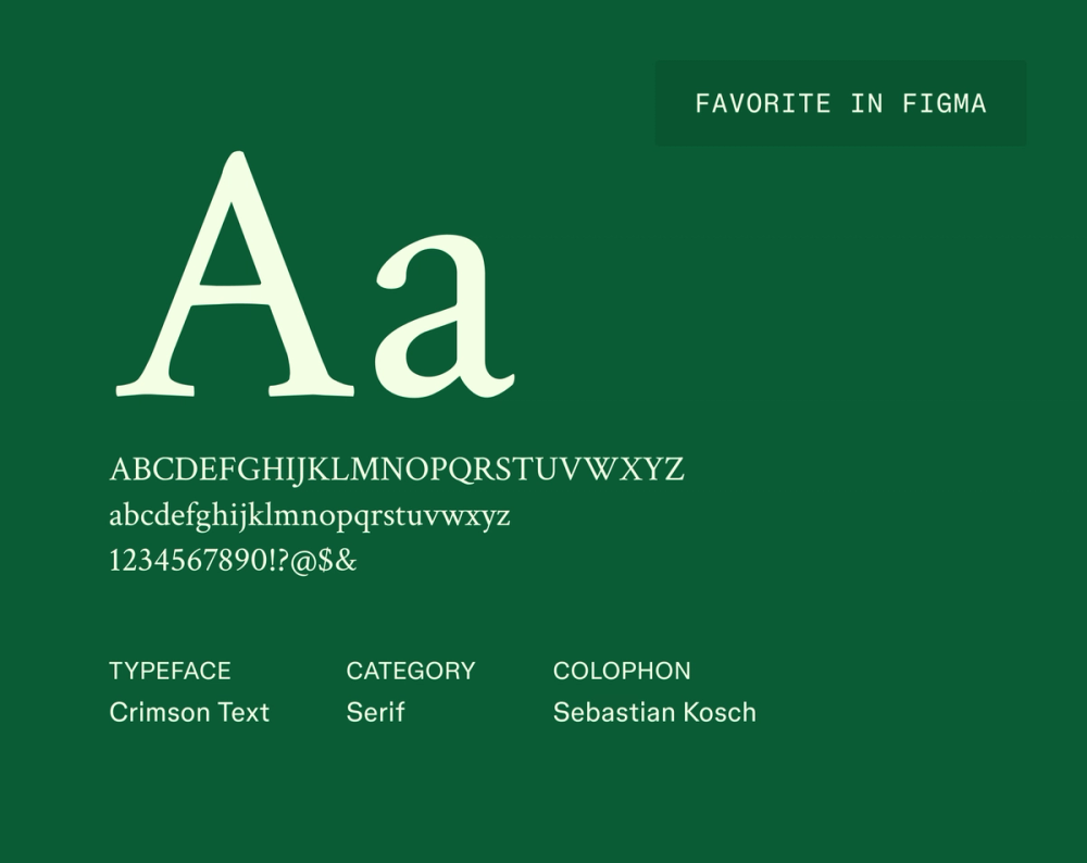 Example text showing Crimson Text font.