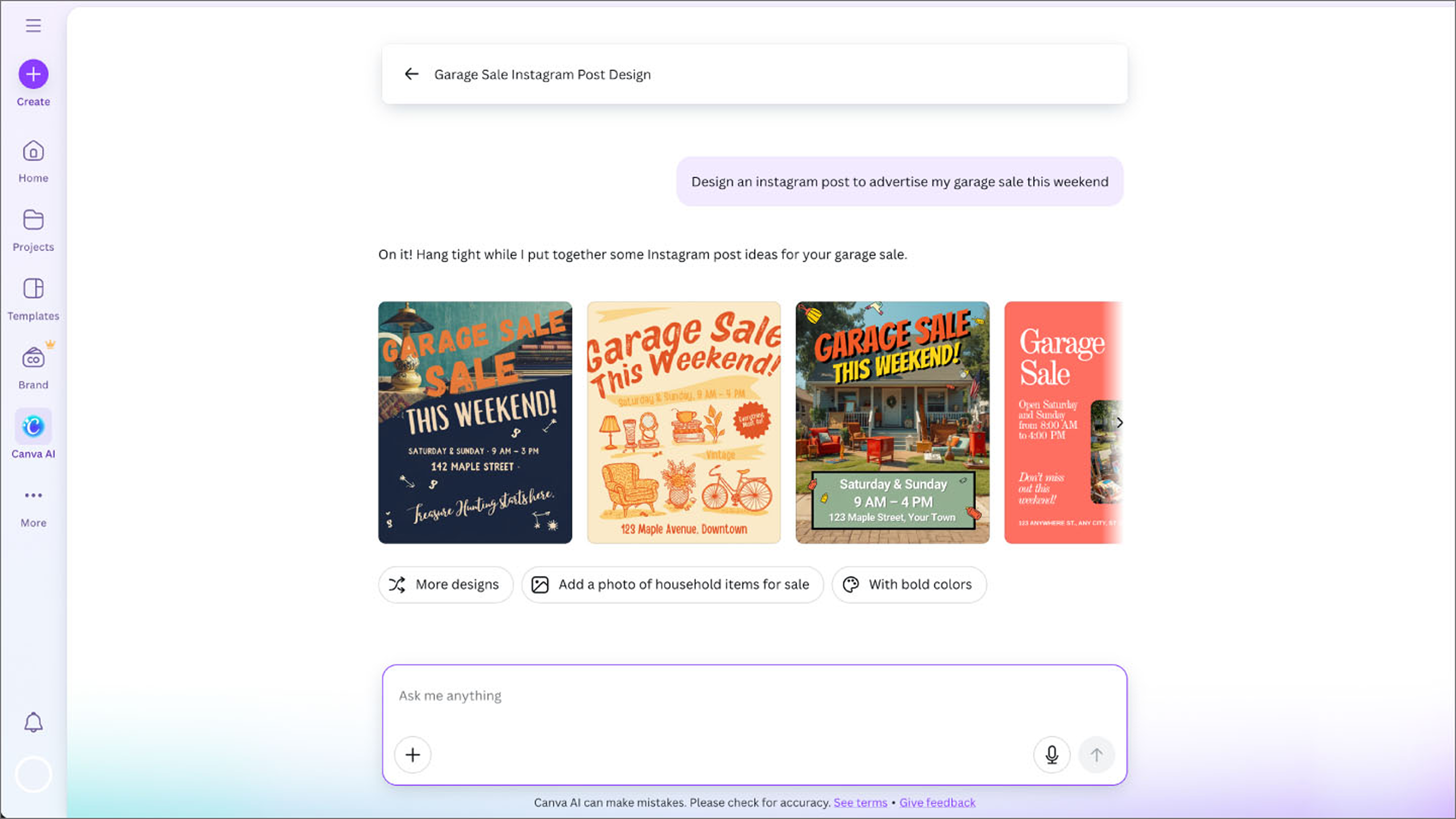 Canva Magic Studio AI design tool website