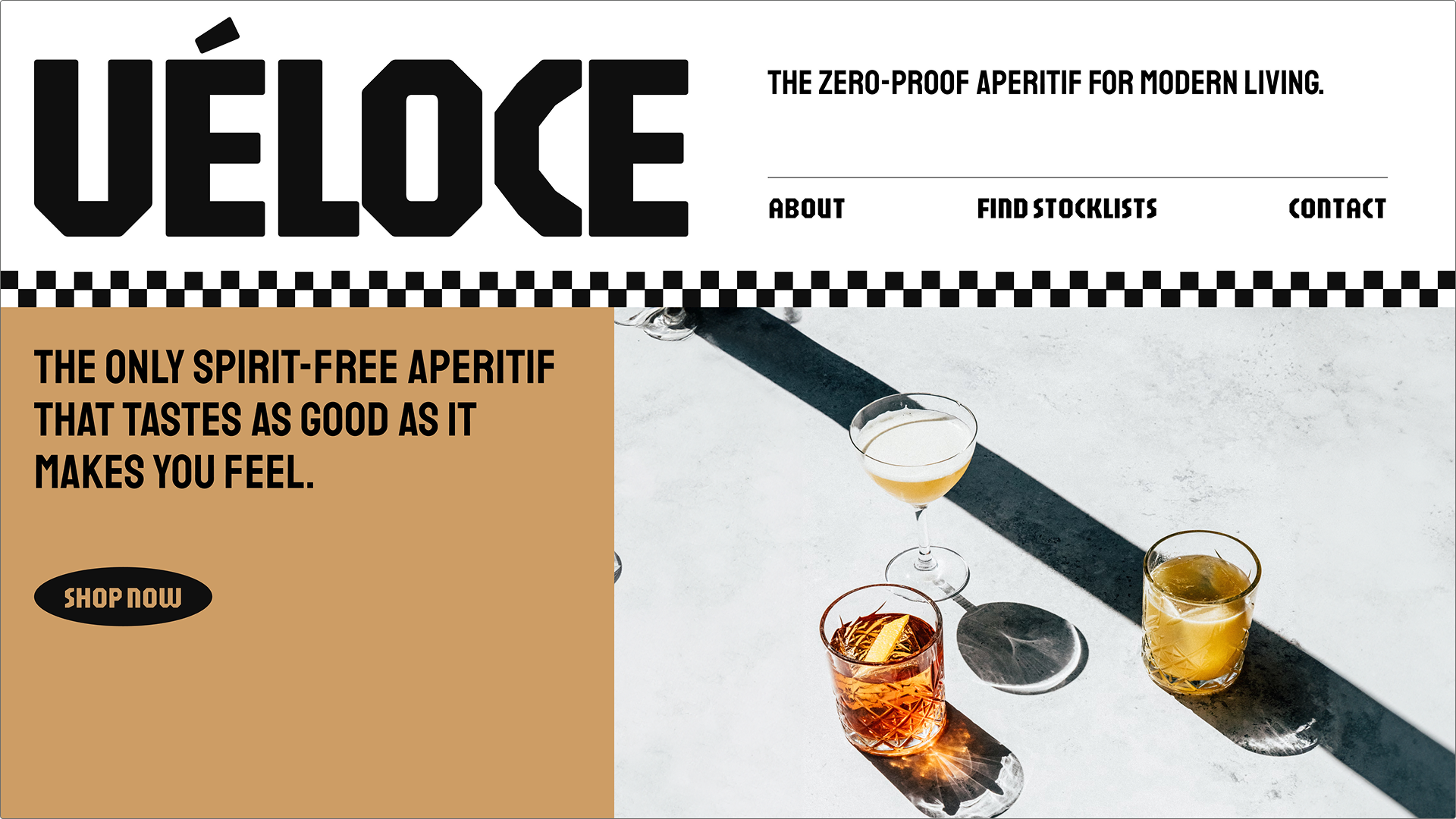  A screenshot of Figma’s modern retro beverage brand landing page template