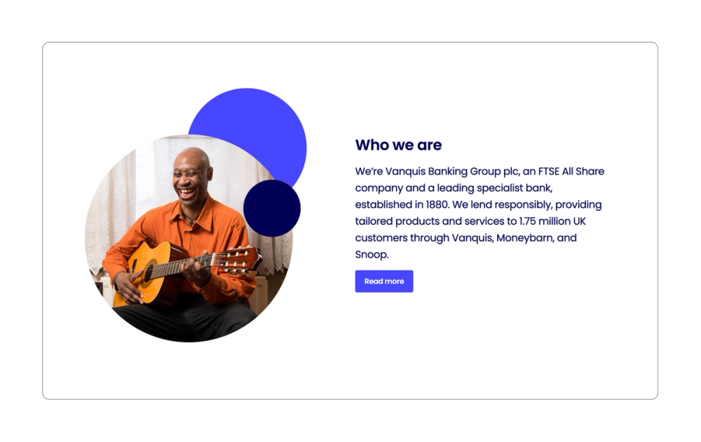 Sample Vanquis CTA including Read more.