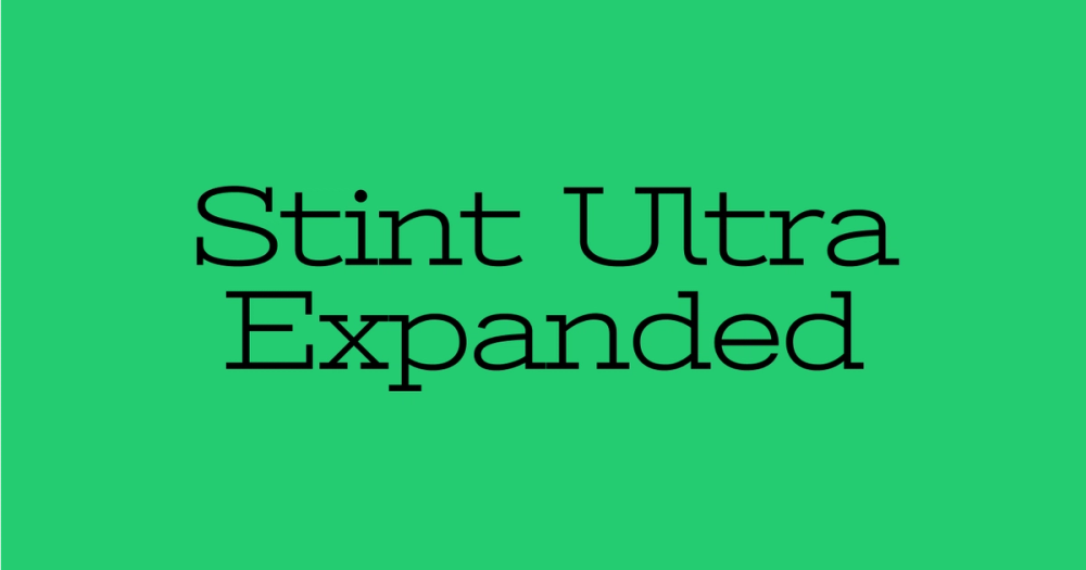 Stint Ultra Expanded as a thumbnail font