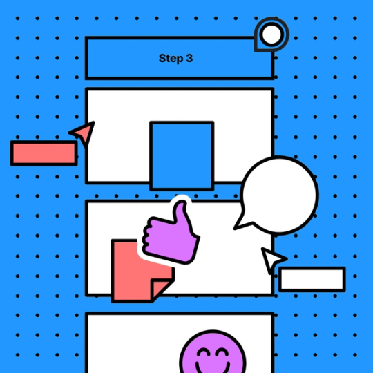 emojis and thumbs up icon hovering over a section of action plan template