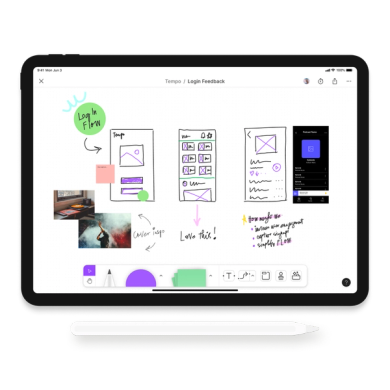 Interacting with FigJam for iPad