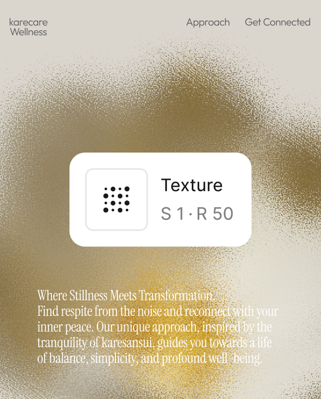 Maquette de site web montrant des valeurs de texture