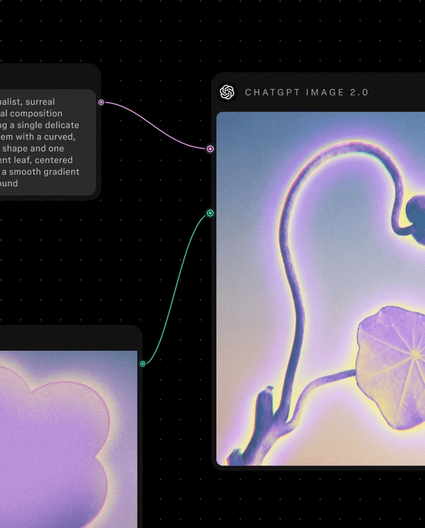 A prompt node and a pre-selected image node connect to create the visual output of a butterfly on the Figma Weave interface