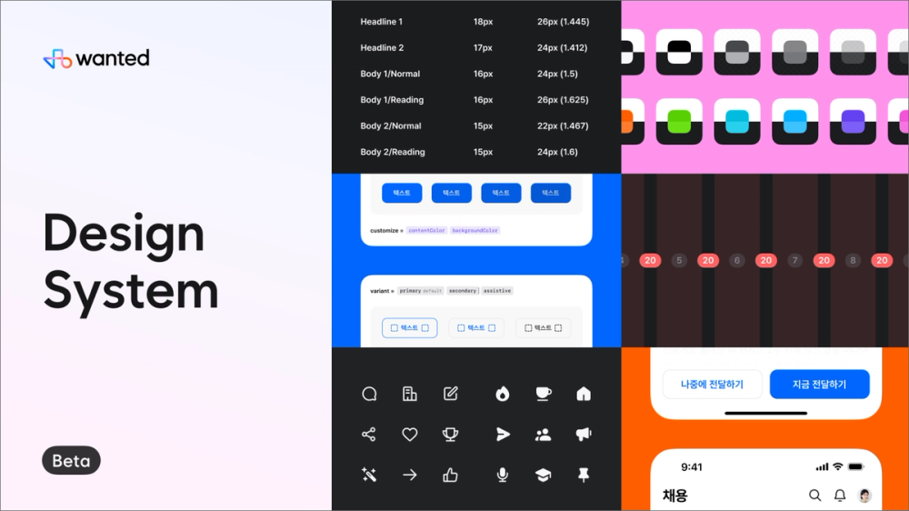 A screenshot of the Wanted Design System template.