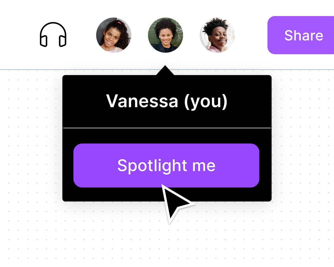 button to spotlight presenter