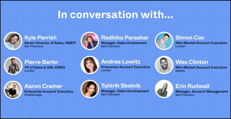 Kyle Parrish, Pierre Berlin, Aaron Cramer, Radhika Parashar, Andrea Lowitz, Tahiurih Skolnik, Simon Cox, Wes Clinton, and Erin Rudwell