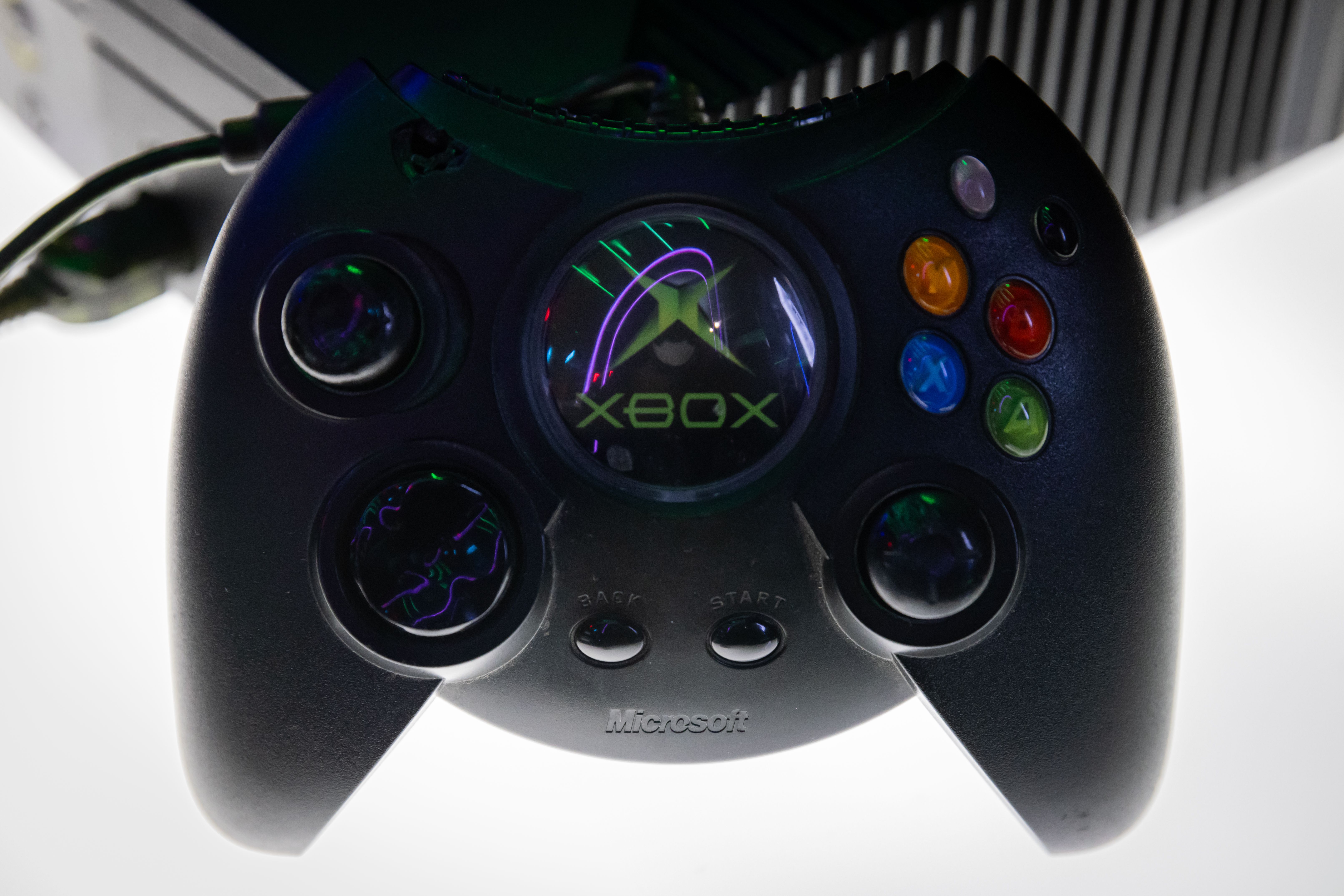 A black Xbox controller.