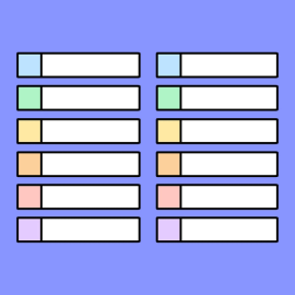 twelve rectangles intended to represent individual months within a yearly calendar