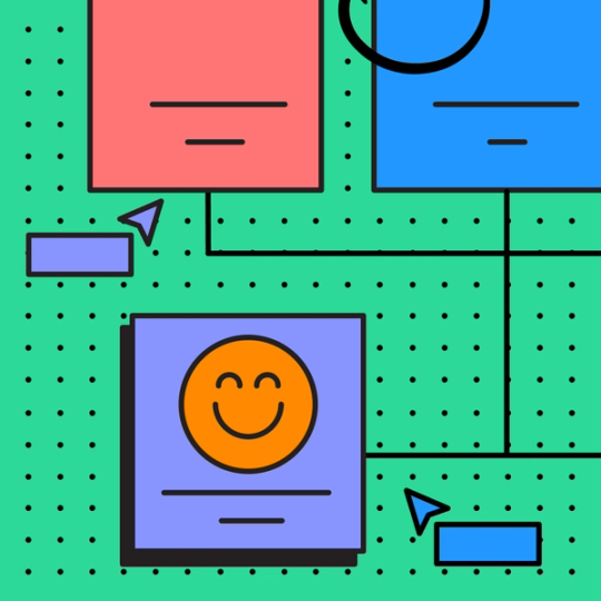 one branch of family tree with a smiling emoji in place of a person