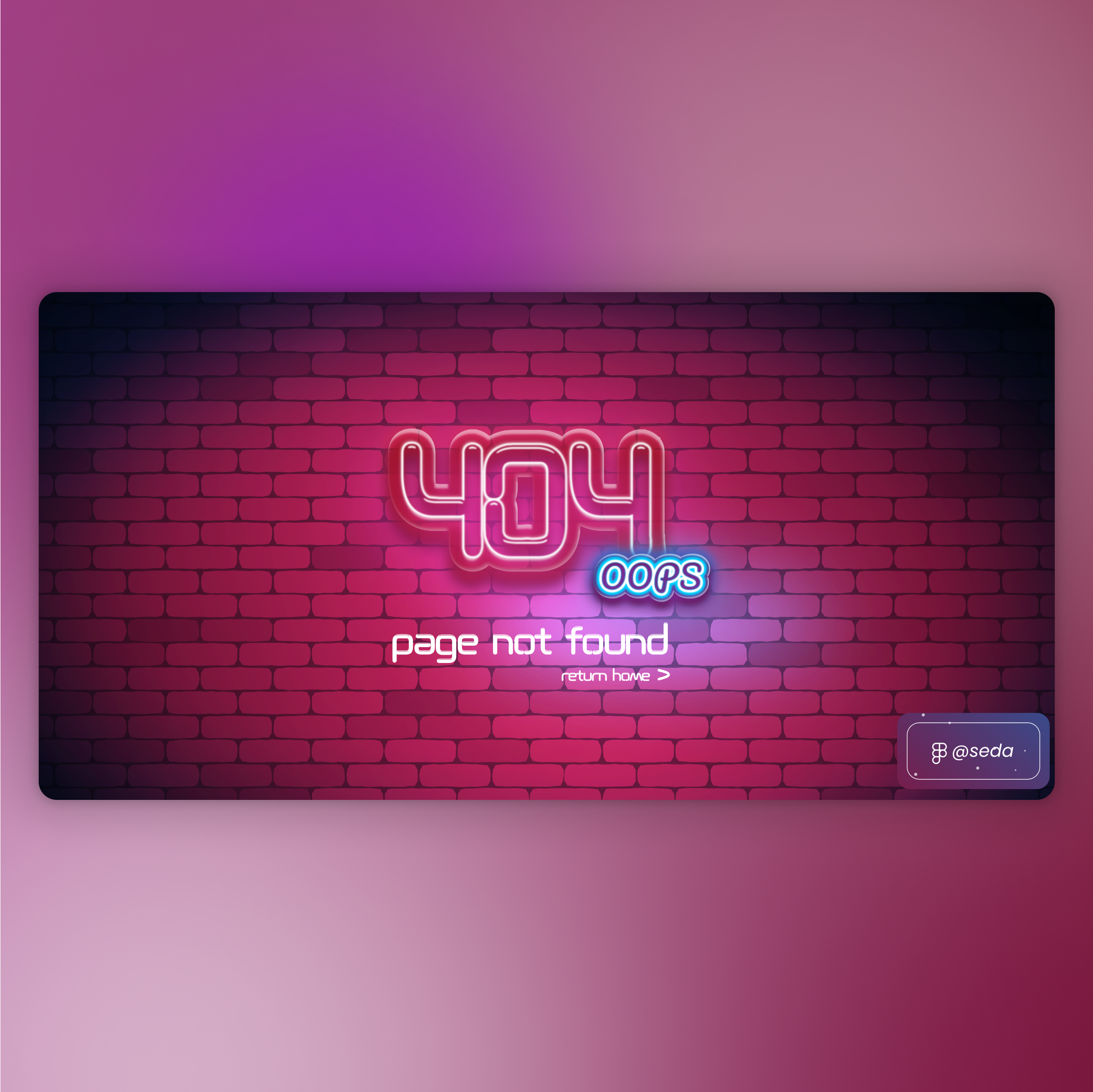 neon 404 page design