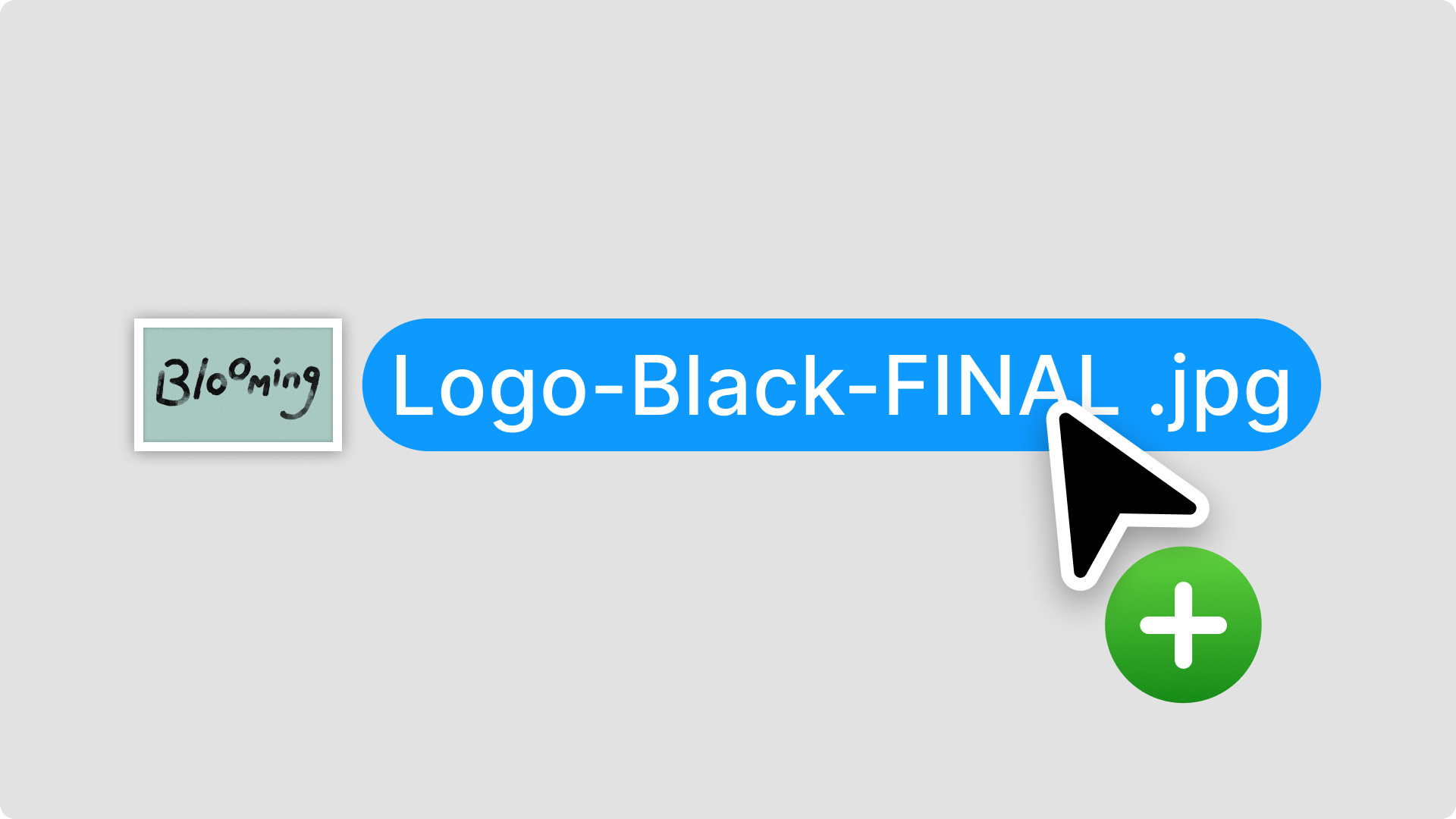 A raster image labeled “Logo-Black-FINAL.jpg” selected in Figma, showing a hand-drawn wordmark.