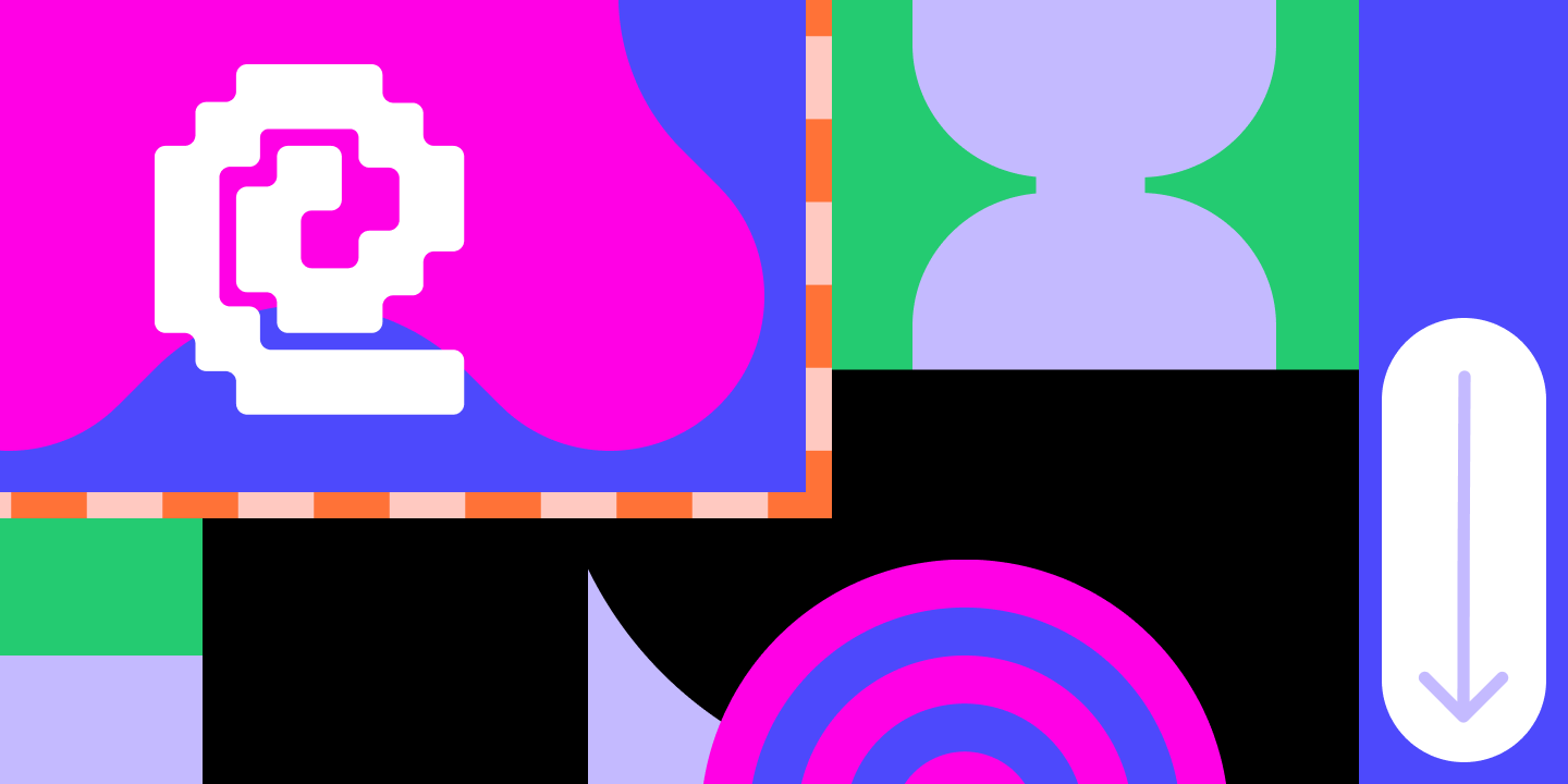 Abstract illustration of a one-page website design