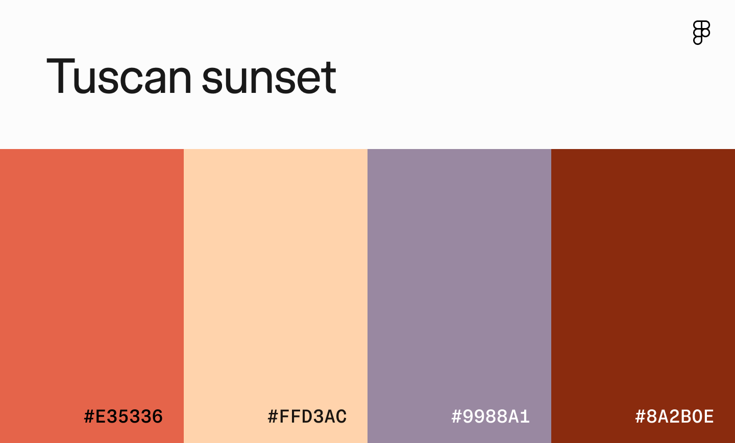 Tuscan sunset color palette