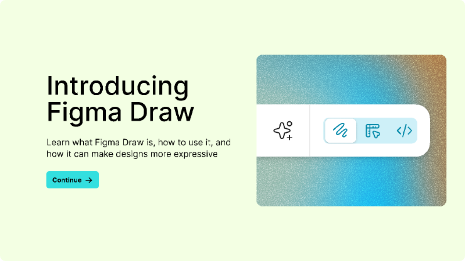 „Einführung von Figma Draw“ – Titelbild mit einem Bild des Schalters für den Wechsel zu Draw