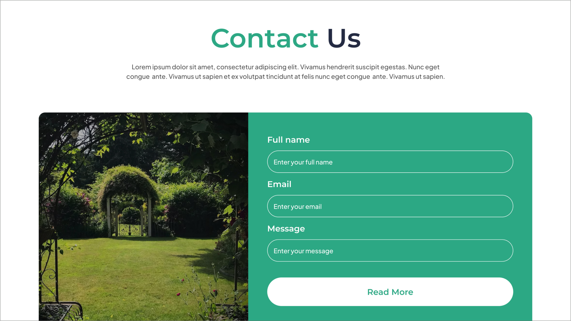 A screenshot of Figma’s landscaping business landing page template