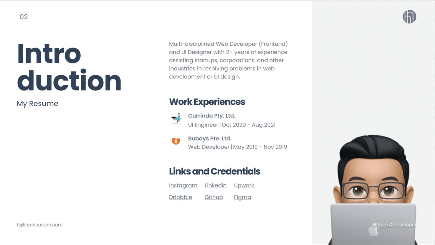 Freelance pitch deck example