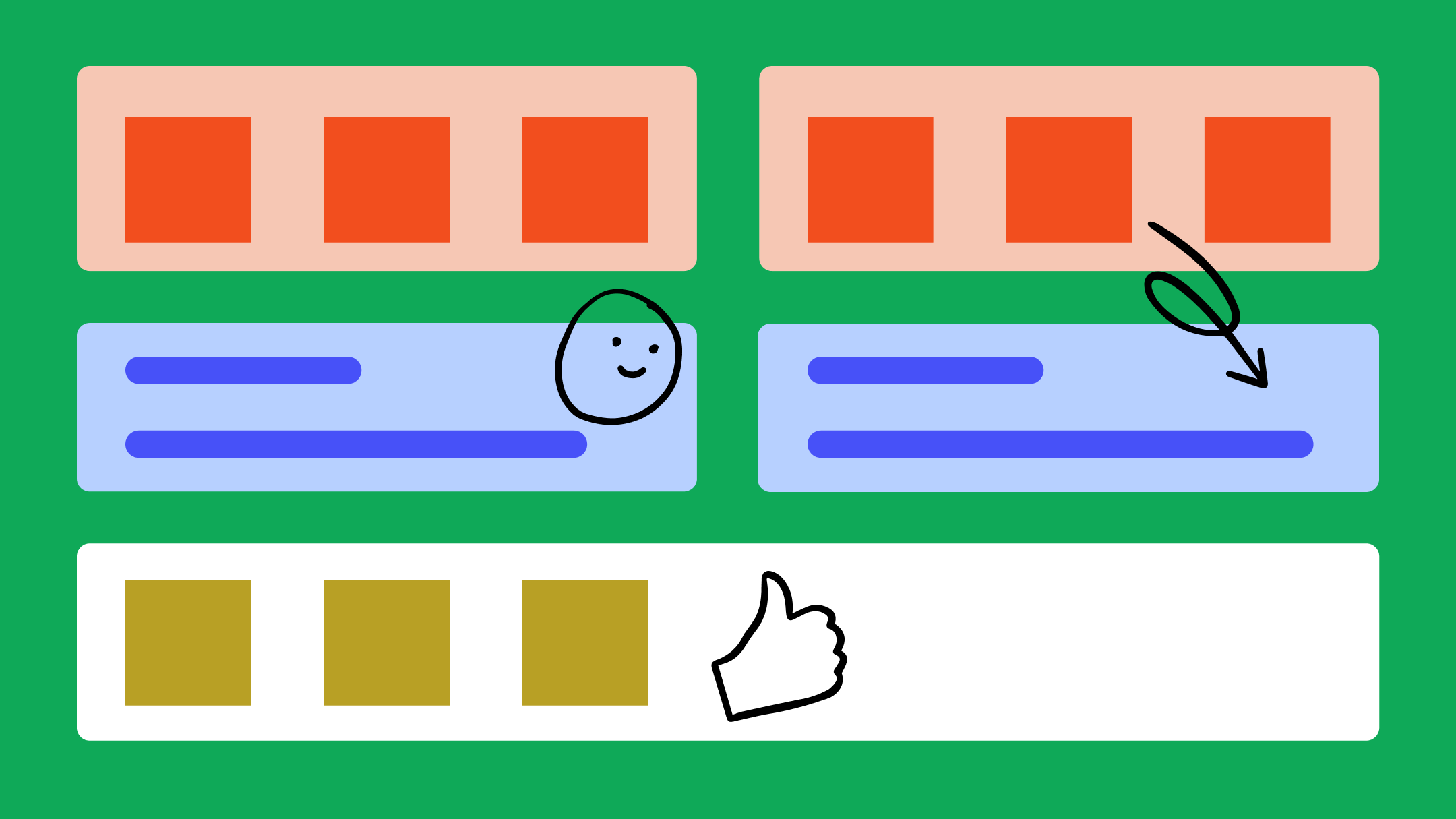 An illustration showing an abstracted FigJam template