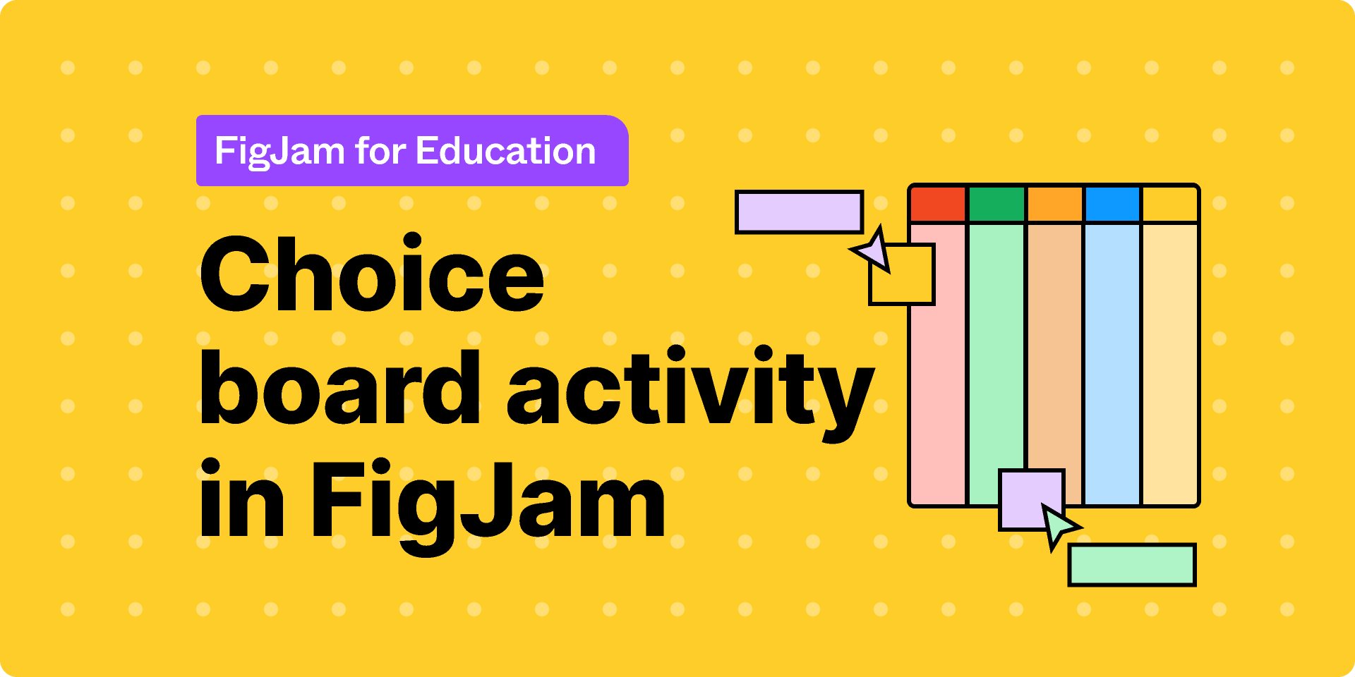 Choice board activity in FigJam