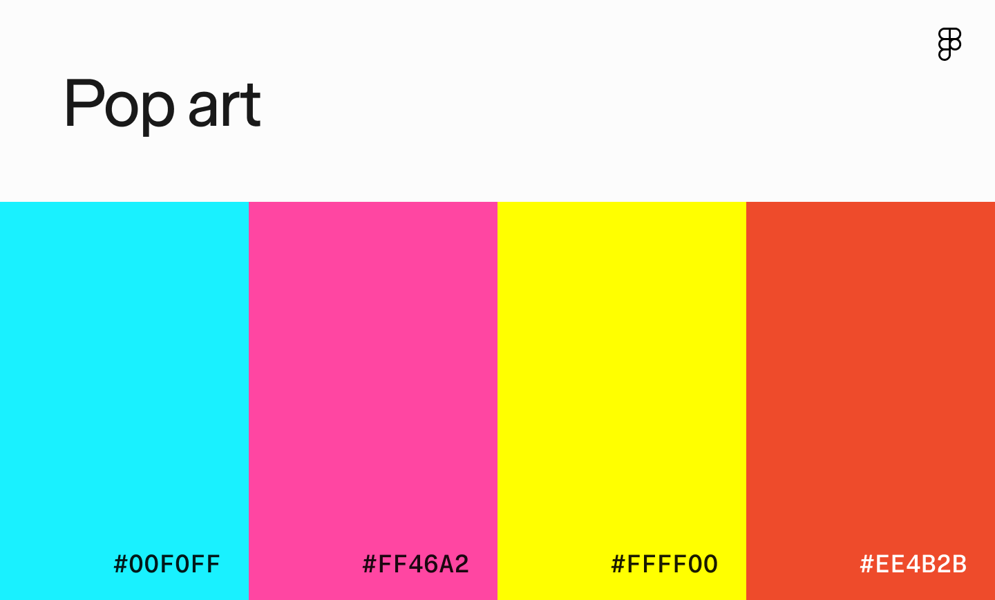 Pop art color palette