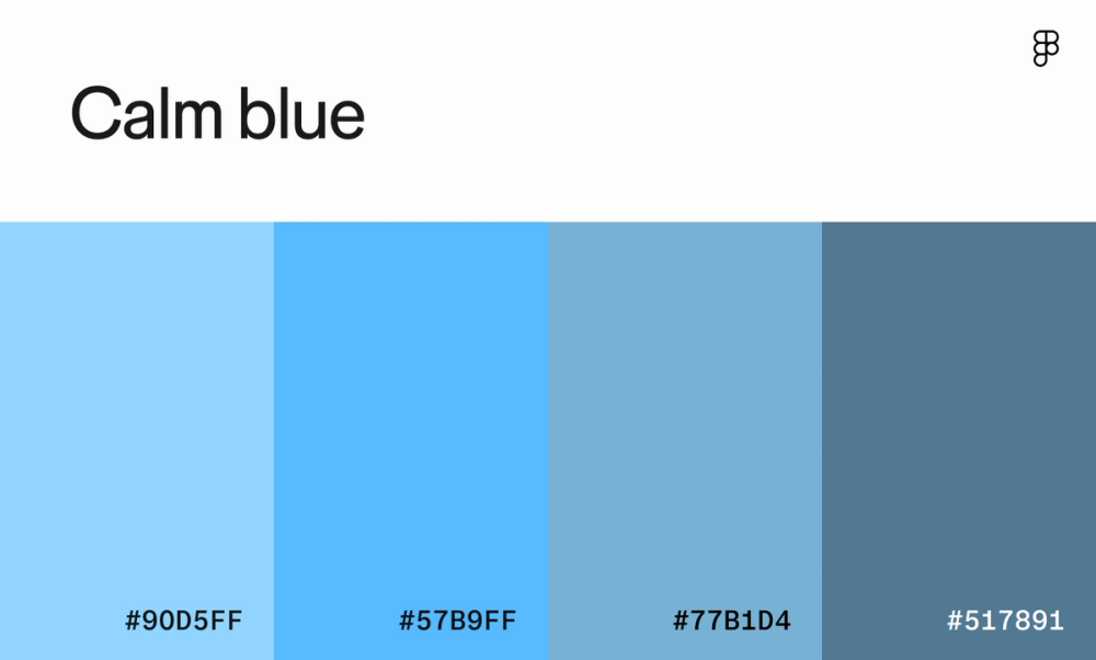 Calm blue color palette
