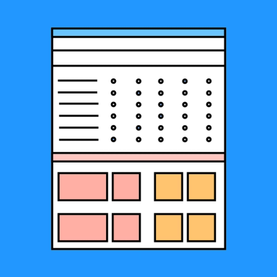 line items and boxes on a chart representing a peer review example