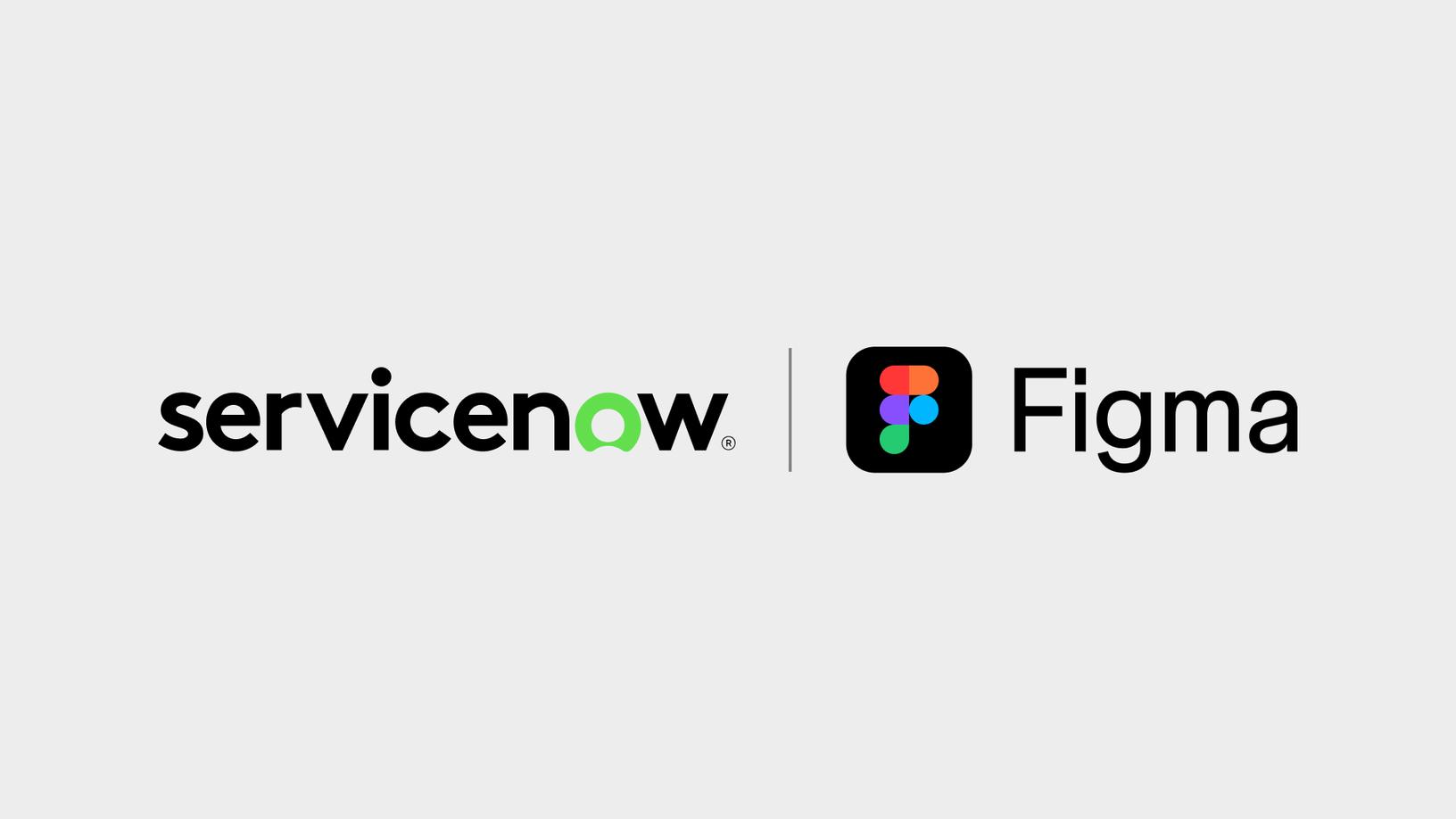 ServiceNow and Figma logo lockup