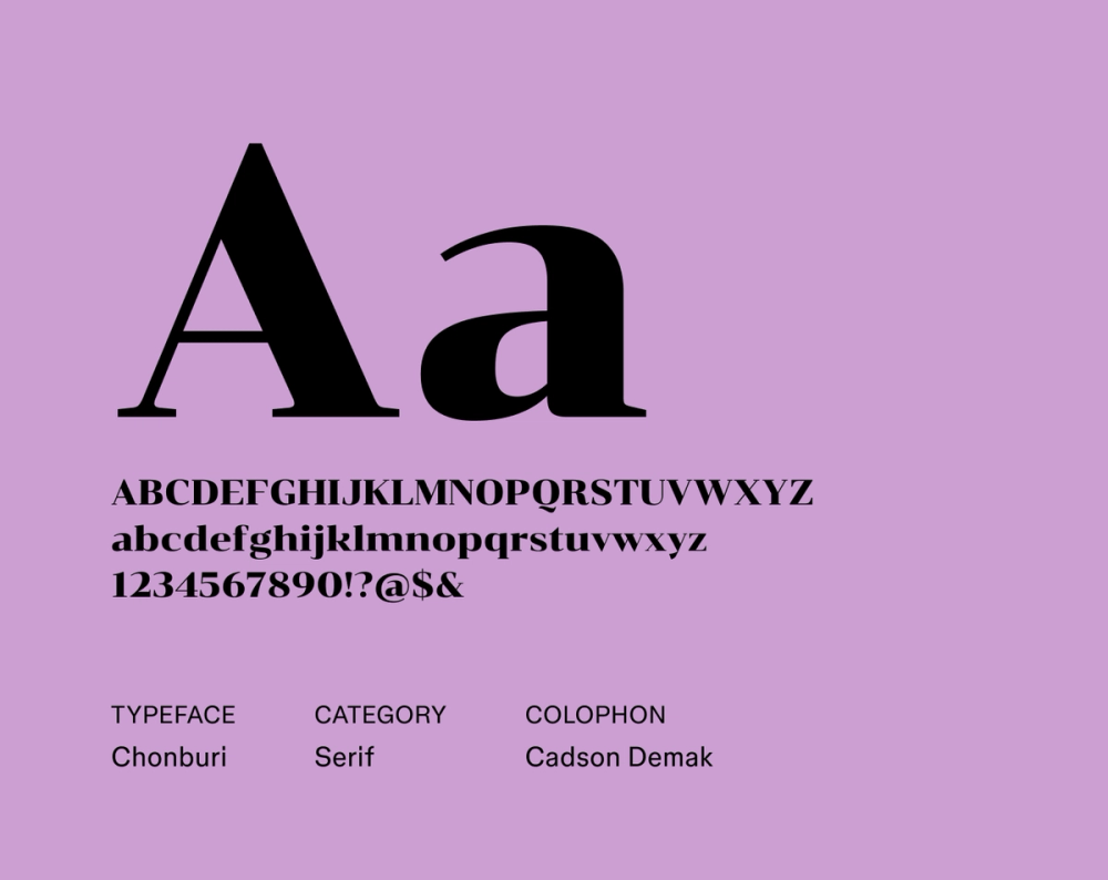 Chonburi sample with retro-inspired, thick rounded letters and a playful, irregular baseline.