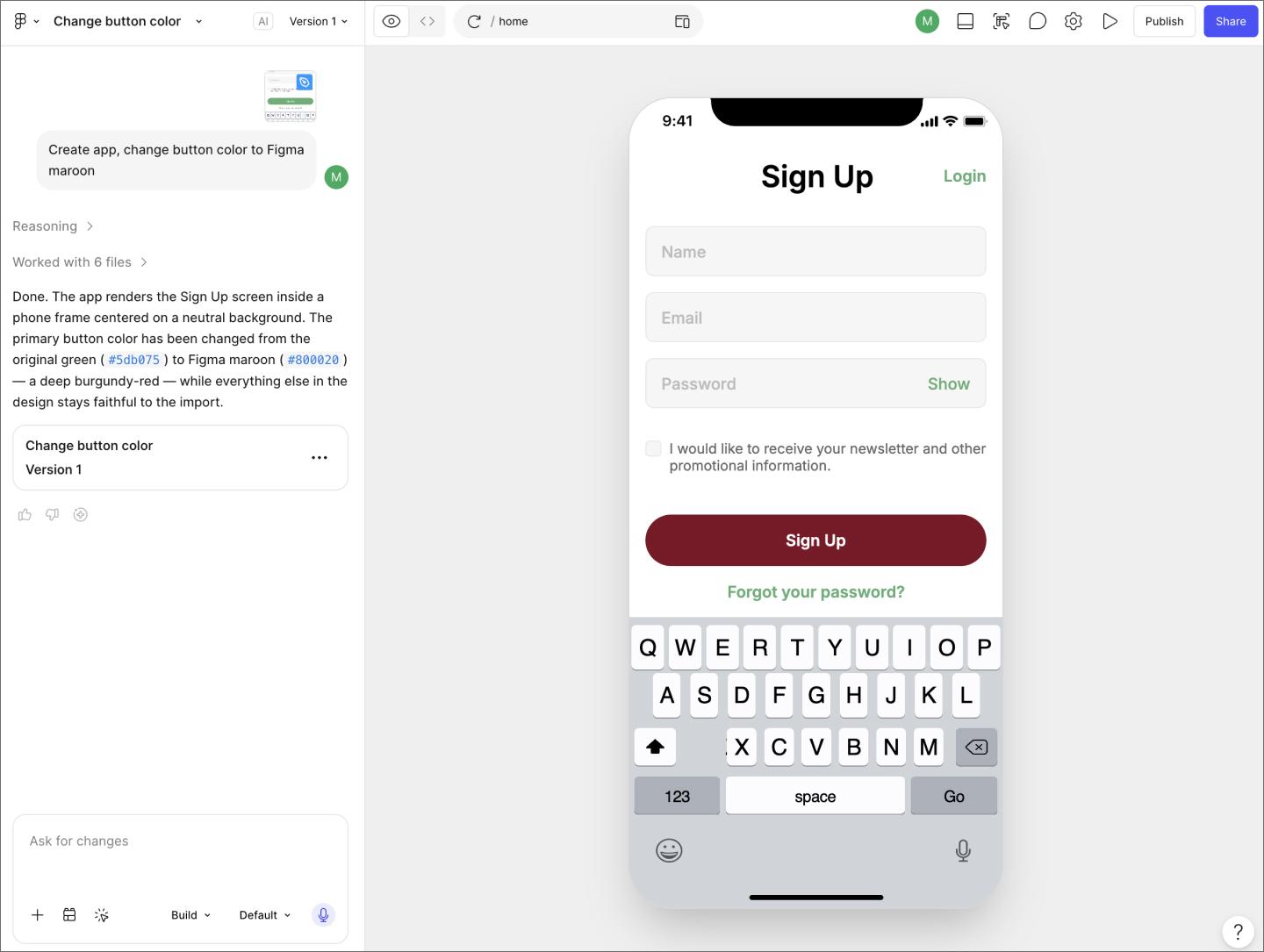 A Figma Make generation showing how to pair an image with clear written instructions