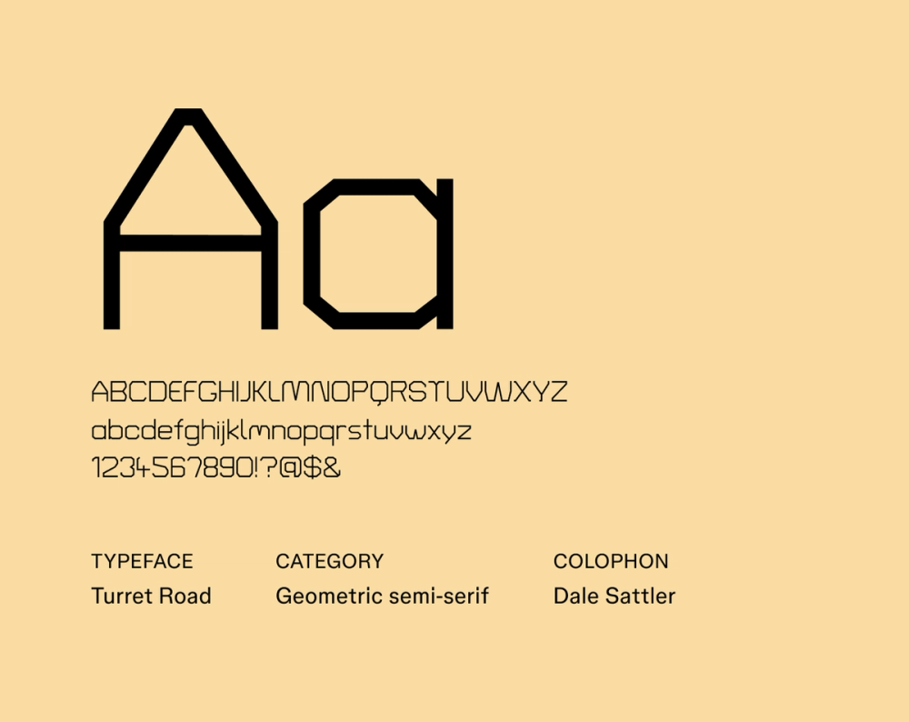 Turret Road futuristic font example.